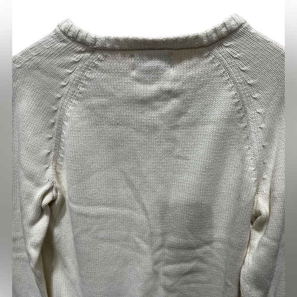 Land's End Womens Size M Cream CableKnit Cozy Sweater - Picture 5 of 6